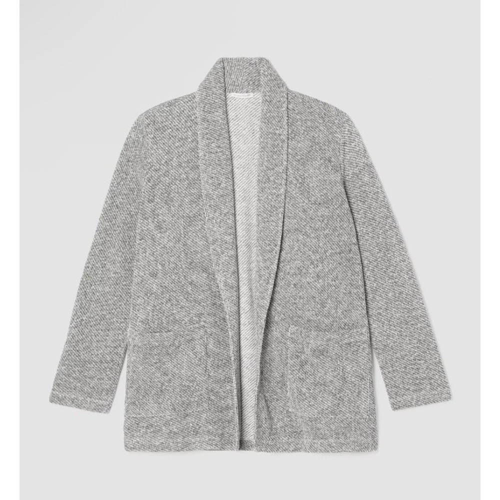 Eileen‎ Fisher Organic Cotton Terry Shawl Collar Jacket Textured Duster Open